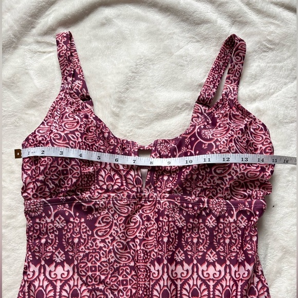 Kona Sol Boho Medallion Printed Pink Maroon One-Piece Swimsuit - Picture 7 of 7